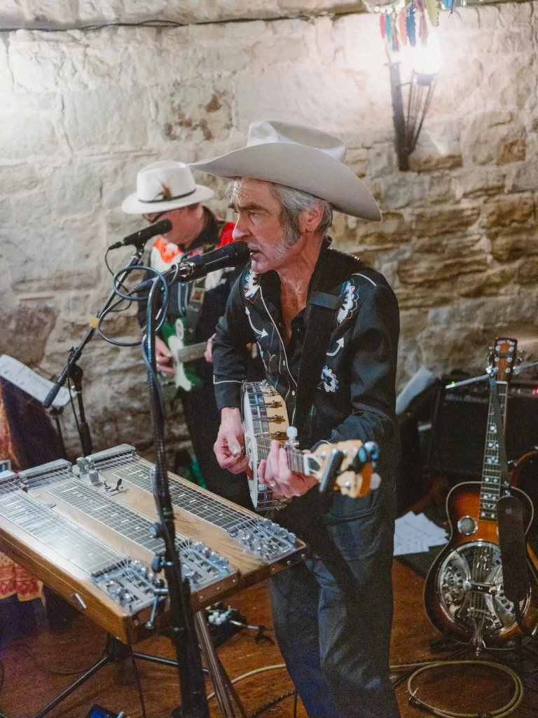 cowboy style band the haystingers playing at wedding