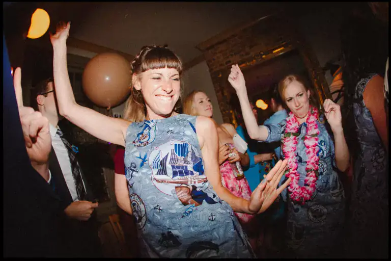 guest dancing at wedding