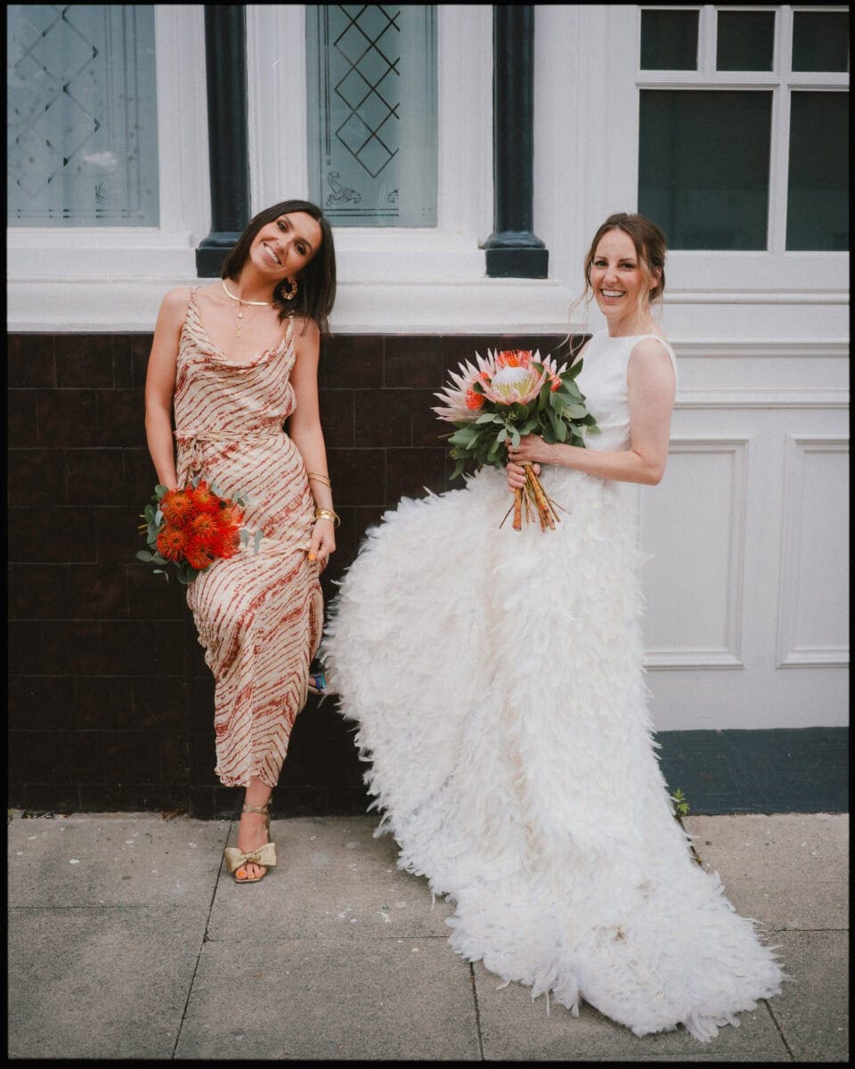 The Depot N7 wedding photographer London — bride and maid of honour