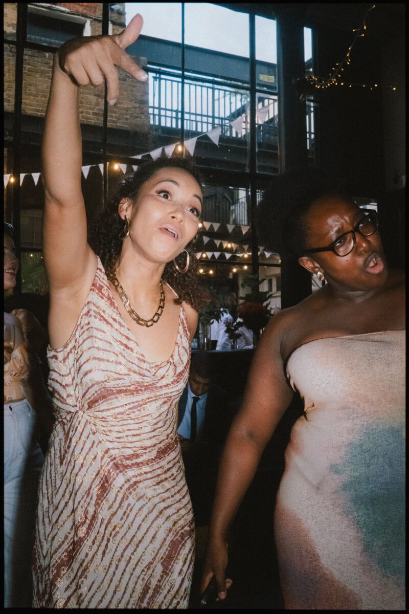 The Depot N7 wedding photographer London — bridesmaid on dancefloor