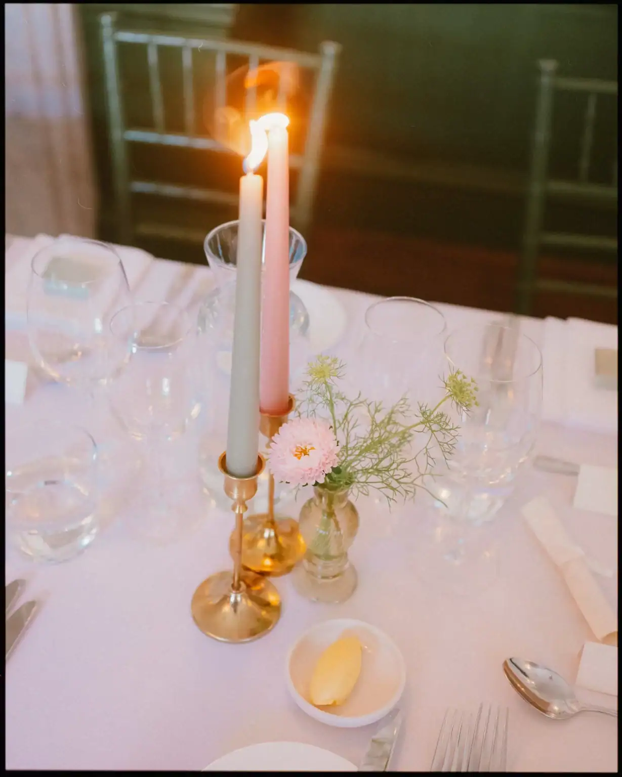 candles set up in the george in rye