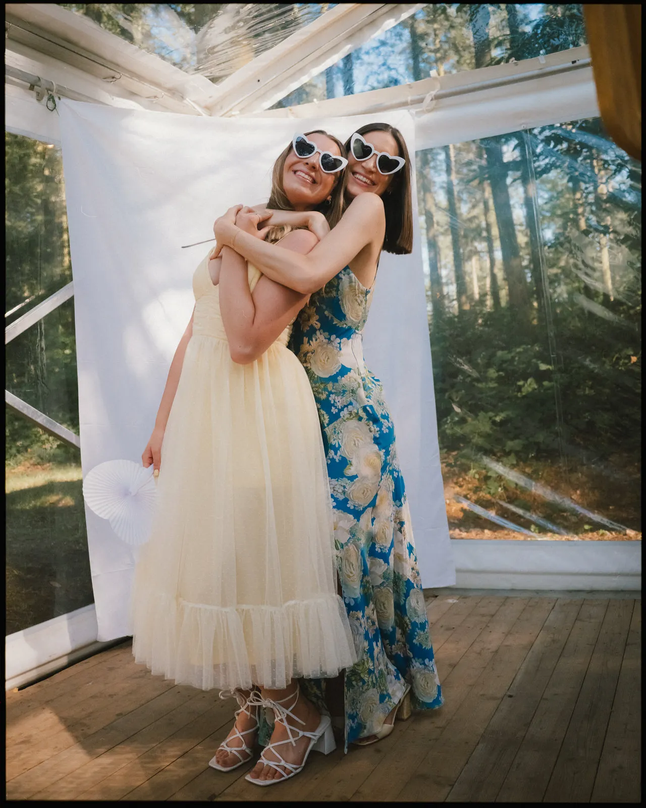 longton wood wedding photographer kent - guests in photo booth