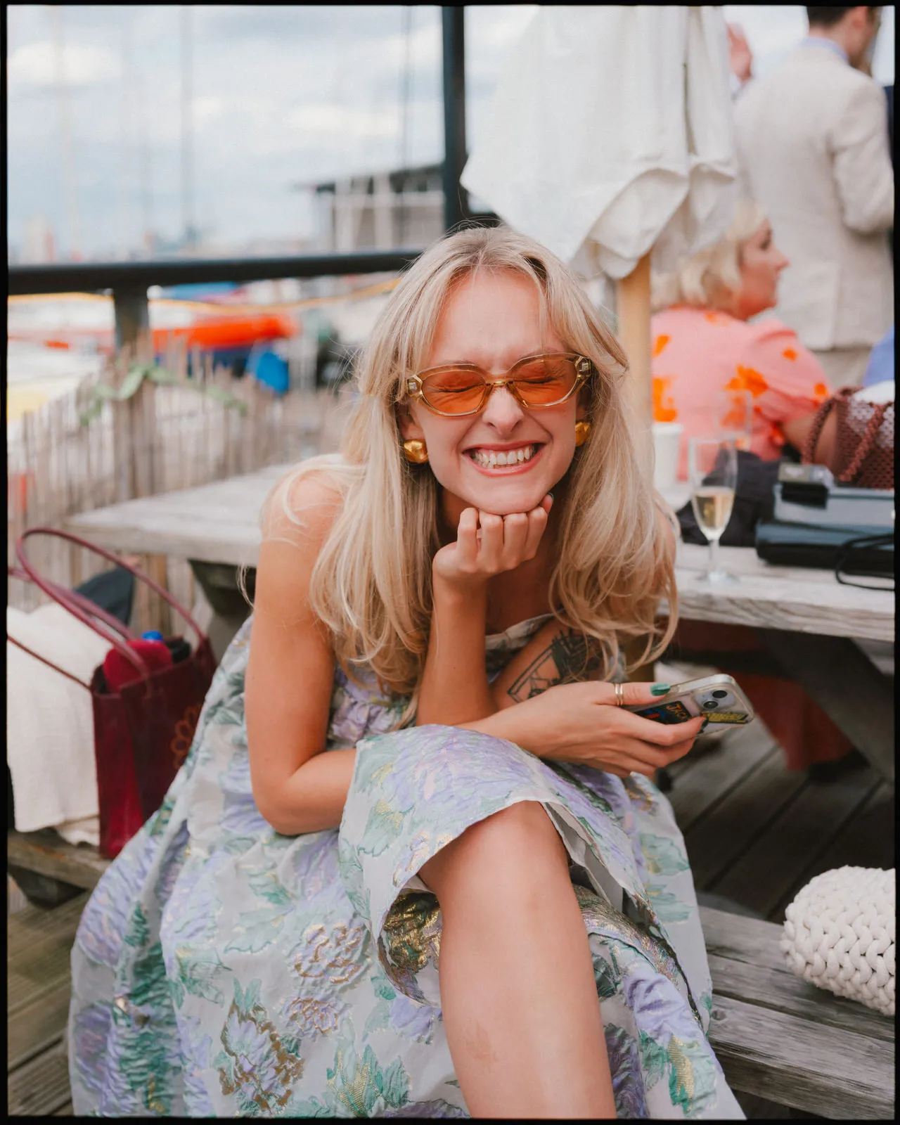 greenwich yacht club wedding photographer london - guest excited and happy