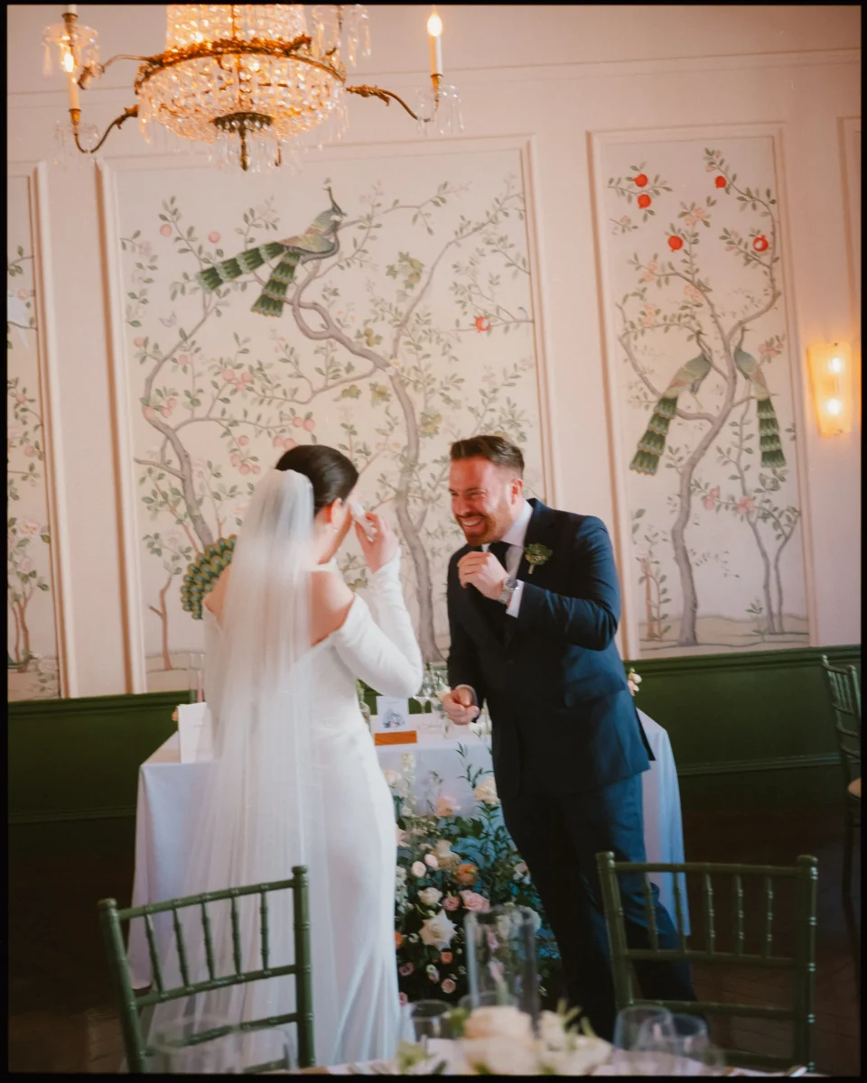 george in rye wedding photographer first look in the ballroom