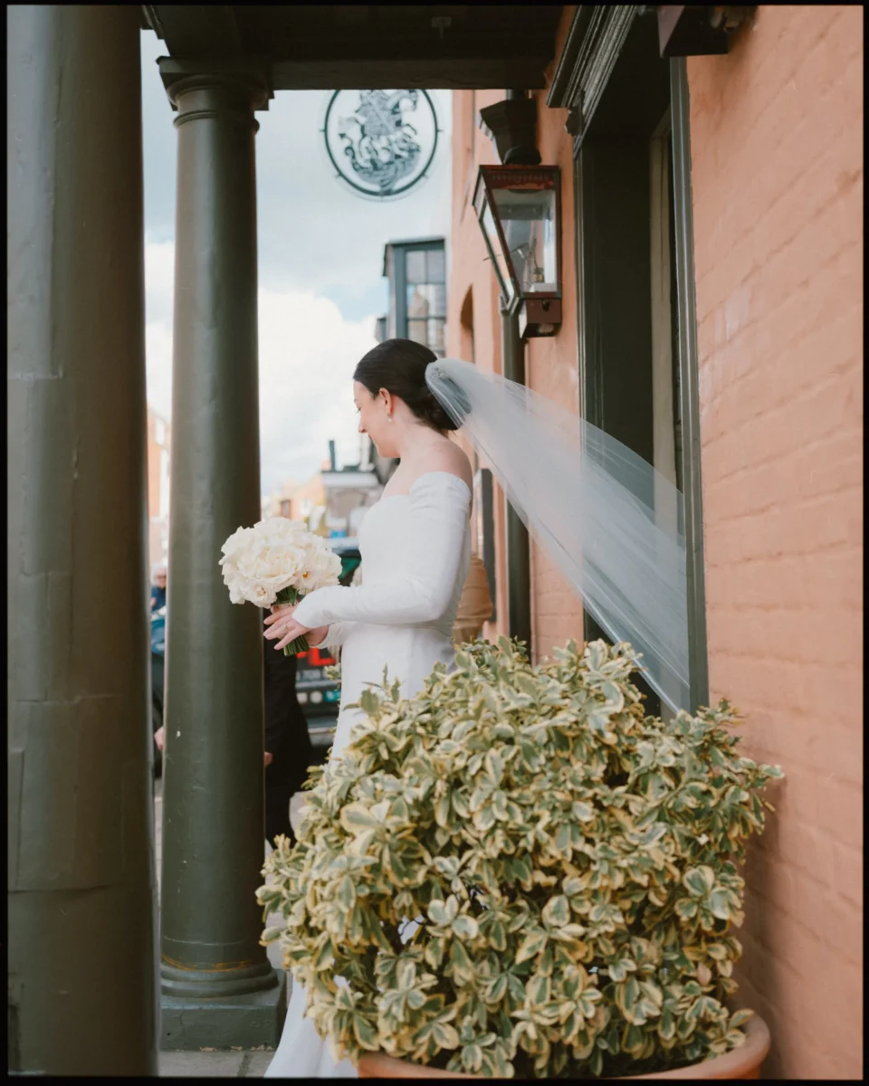 george in rye wedding photographer bride leaves for the church